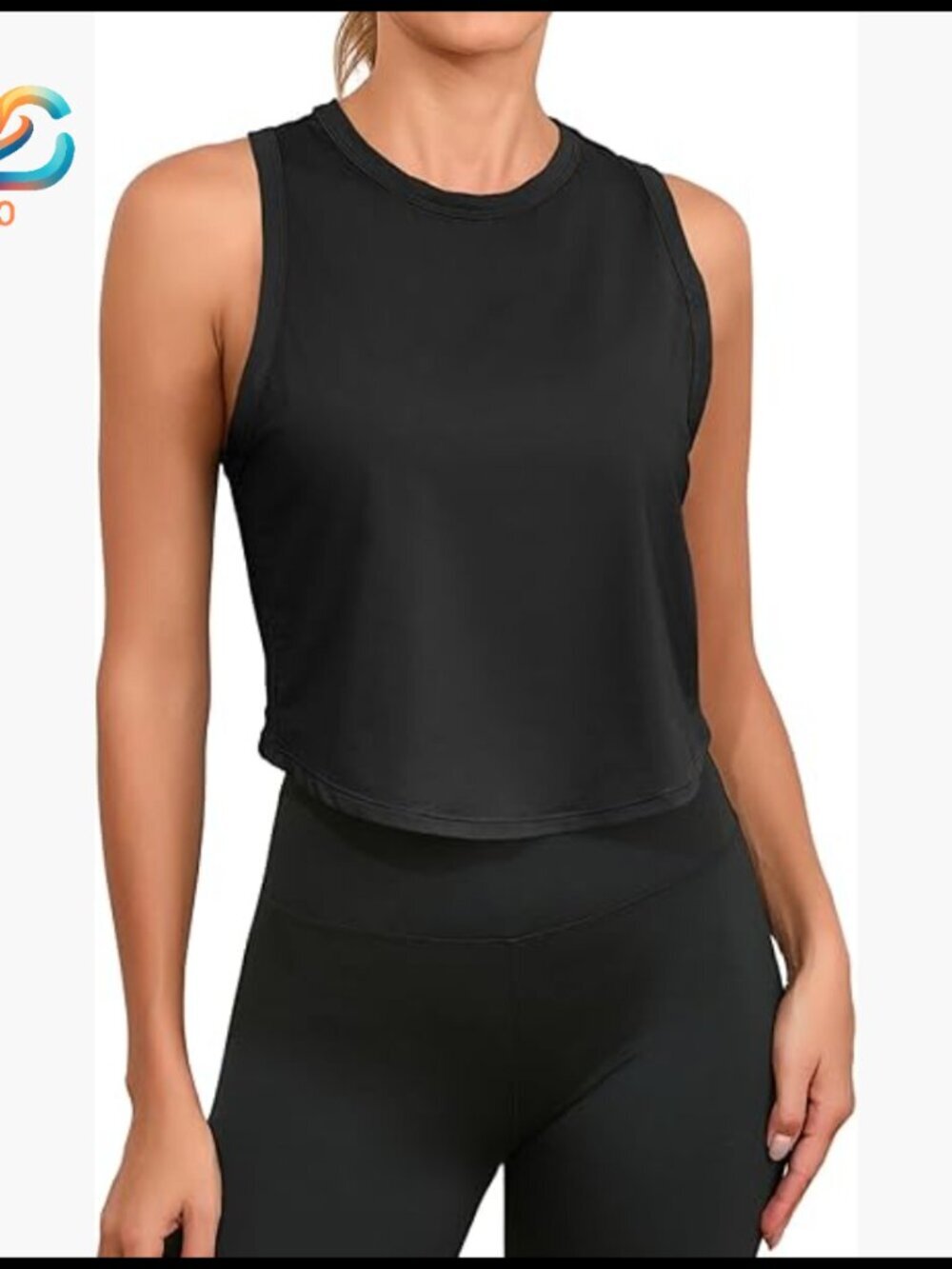 Cropped Racerback Tank Top for Workouts Yoga Running Activewear